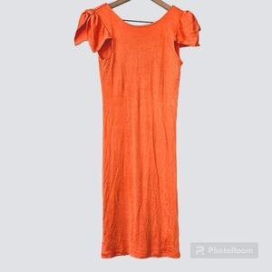 Ted Baker London orange low back bow shoulders mini dress size 0